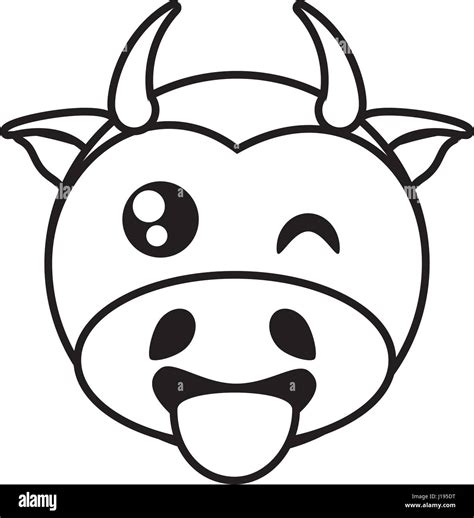 cow face animal outline Stock Vector Image & Art - Alamy