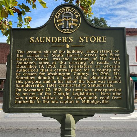 Saunder’s Store Historical Marker – Washington County Historical Society