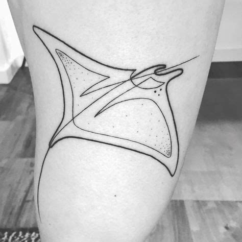 Single Line Manta Ray Tattoo by Mo Ganji More | Manta ray tattoos, Ray tattoo, Stingray tattoo