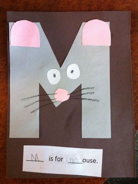 M is for mouse Pre-K letter M craft | Letter m crafts, Letter a crafts, Alphabet letter crafts