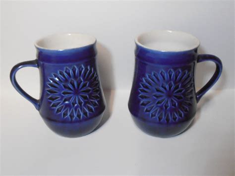 Celtic Irish fine earthenware mugs Cobalt blue mugs Irish | Etsy ...