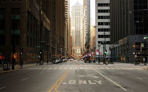 HD wallpaper: City street of Chicago in USA, skyscrapers | Wallpaper Flare