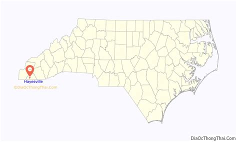 Map of Hayesville town, North Carolina