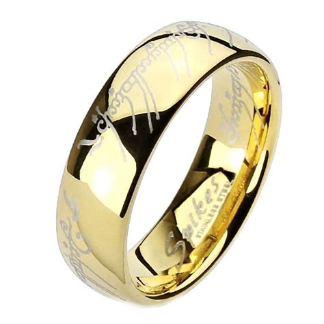 Eregion: The One Ring Replica Stainless Steel IP Gold Comfort Fit Band - Trustmark Jewelers