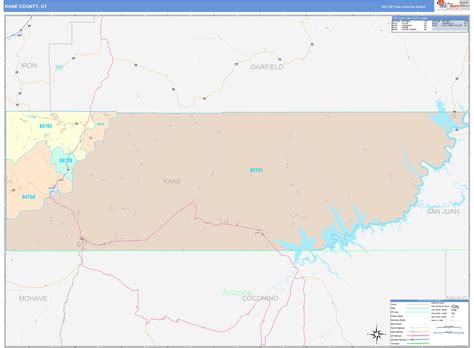 Kane County, UT Wall Map Color Cast Style by MarketMAPS - MapSales