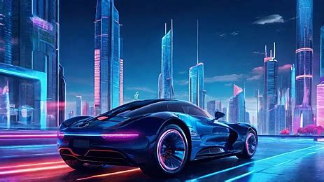 Futuristic Super Car Background, Futuristic Car, Modern, Neon Light Background Image And ...