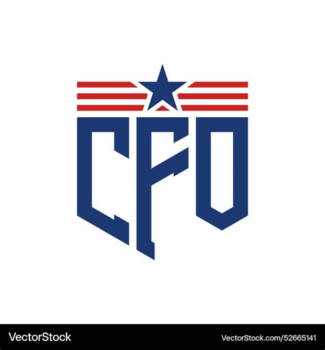 Patriotic cfo logo with star and american flag Vector Image