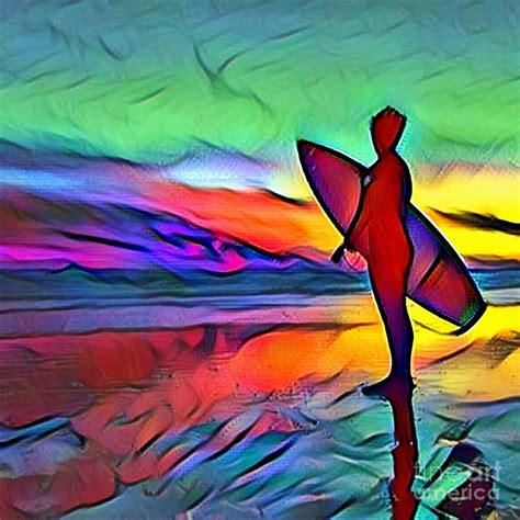 Surf Sunset Digital Art by Patricia Nascimento - Fine Art America