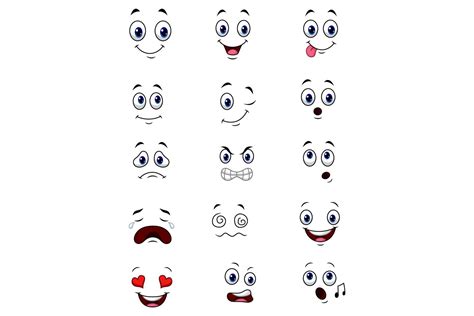 Cartoon Faces ClipArt Set Graphic By tigatelu | TheHungryJPEG