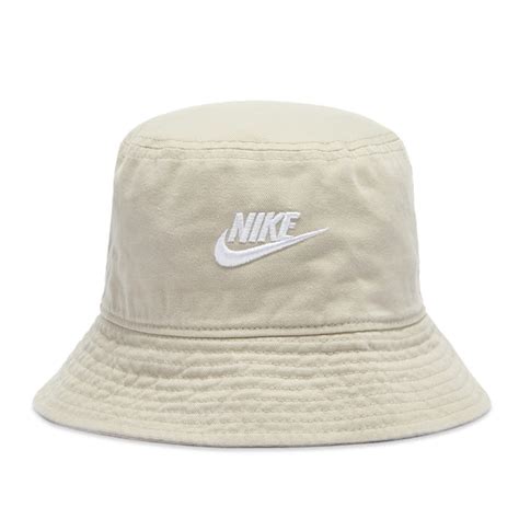 Nike Washed Bucket Hat Light Bone & White | END.