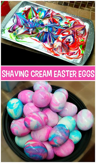 Shaving Cream Dyed Easter Eggs - Crafty Morning