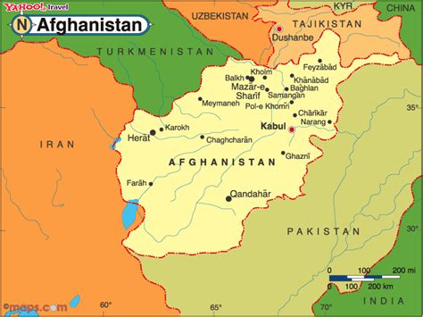 Countries Bordering Afghanistan Map