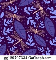 3 Frivolous Print With Dragonfly Clip Art | Royalty Free - GoGraph