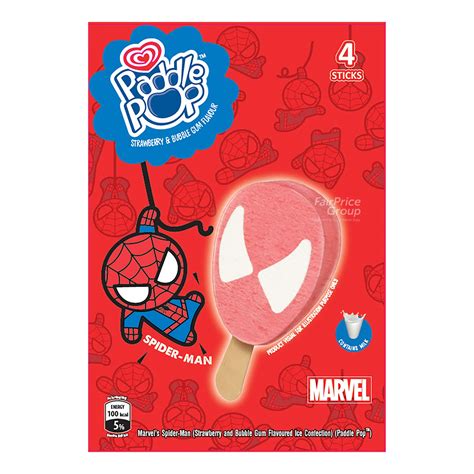 New Wall's Paddle Pop Spider-Man Strawberry and Bubble Gum Flavour - Mini Me Insights