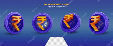 Premium PSD | 3d render indian rupee sign