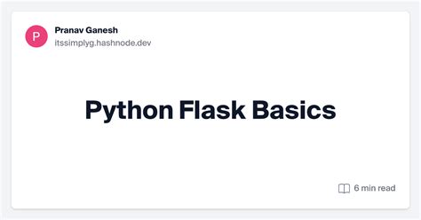 Python Flask Basics