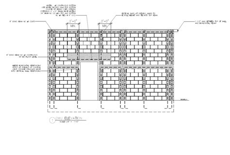 CMU Wall Detail Elevation 1 - PlanMarketplace