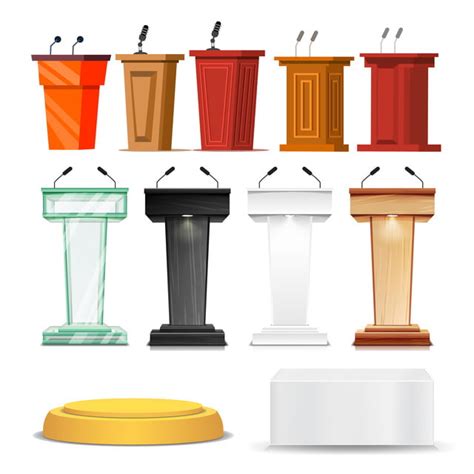 Podium Debate Vector Art PNG, Different Debate Rostrum And Podium Set Vector, Podium Clipart ...