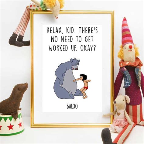 Baloo and Mowgli Print Jungle Book Quote Disney Quotes