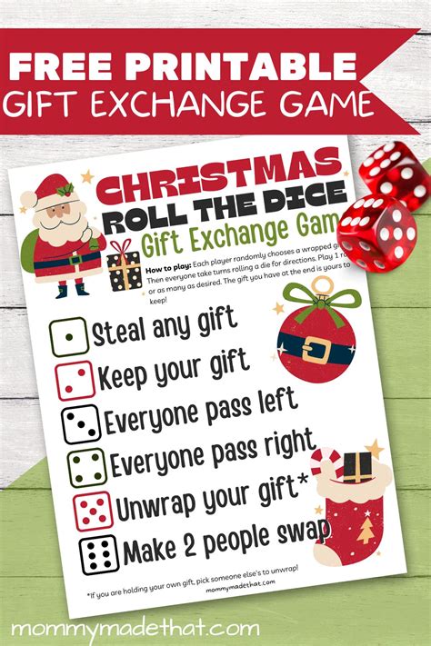 Super Cute Printable Christmas Gift Exchange Game