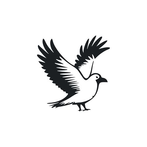 Black and white basic logo with sweet eagle 19978142 Vector Art at Vecteezy