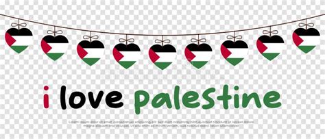 The National Flag of the Palestine and the Inscription I Love Palestine. Vector Illustration ...