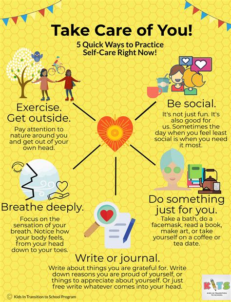 Take Care of You: 5 Quick Ways to Practice Self-Care Right Now-Infographic - KITS