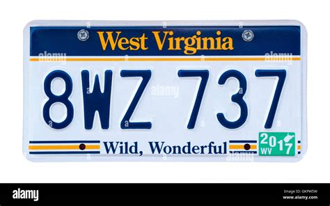 West Virginia license plate; vehicle registration number. West Stock ...