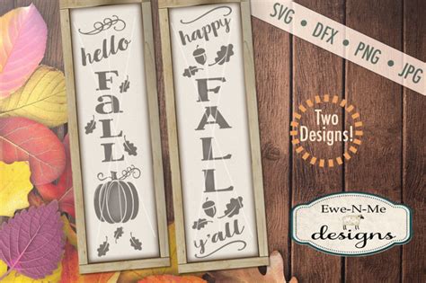 Hello Fall SVG Bundle - Vertical By Ewe-N-Me Designs | TheHungryJPEG