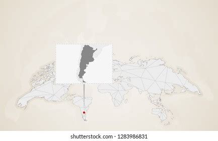 Map Argentina Neighbor Countries Pinned On Stock Vector (Royalty Free ...