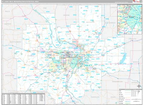 St. Louis Metro Area Wall Map - Premium - MarketMAPS