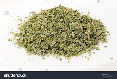 Pile Of Dried Oregano Leaves On A White Background Stock Photo 45195271 : Shutterstock