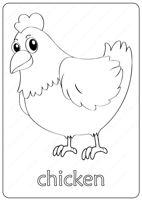 Free Printable Cute Chicken Coloring Pages Farm Animal Coloring Pages ...