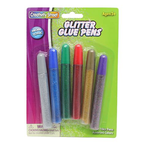 Glitter Glue Pens, 6 Colors Assorted Bright Hues, 0.34 fl. oz., 6 Pens - CK-3370 | Dixon ...