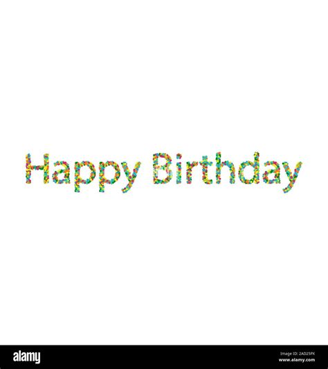 Happy birthday lettering from colourful confetti Stock Photo - Alamy