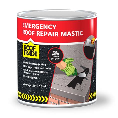 Rooftrade Black Emergency roof repair mastic 1L | Departments | TradePoint