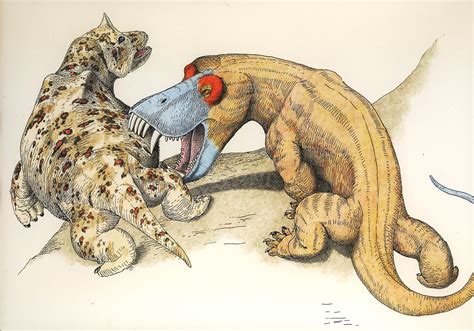 Anteosaurus and Styracocephalus?, Permian synapsids Dinosaur Art, Dinosaur Drawing, Megafauna ...