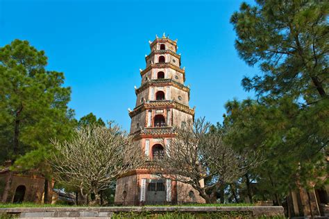 Experience a morning cruise on Hue’s Perfume River to peaceful Thien Mu Pagoda, a Buddhist ...