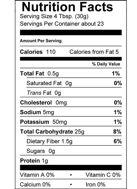 All Purpose Flour Nutrition Label – Runners High Nutrition