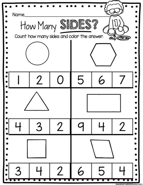 a printable worksheet to help students learn how many sides are in the shape of