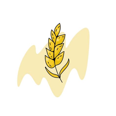 Spikelet icon or logo for bakery, baking or cereal products, cereal ...