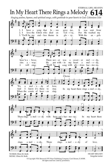 In My Heart There Rings a Melody | Hymns / Christian Music | Pinterest ...