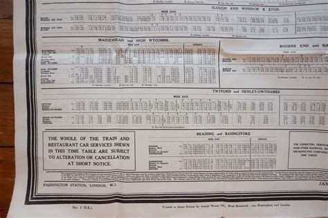 1940 GWR Railway Timetable Poster Slough Maidenhead Reading | eBay