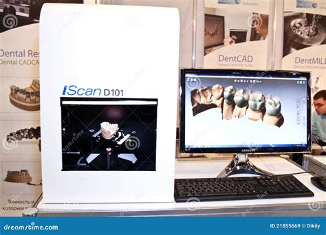 Noncontact 3d Scanner and a Model of Teeth Editorial Stock Image - Image of expo, event: 21855669