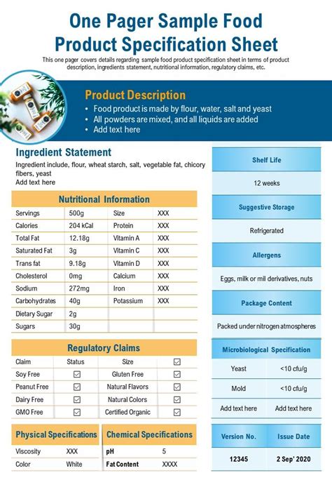 Modern Product Specification Template - 5 Free Specification Sheet Templates - Word - Excel ...