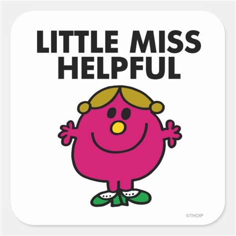 Little Miss Helpful Classic Square Sticker | Zazzle.com