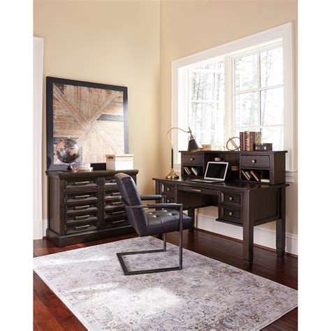 Ashley (Signature Design) Townser Solid Pine Home Office Desk & Hutch with Power Strip - Johnny ...