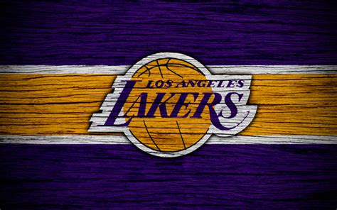 Download wallpapers 4k, Los Angeles Lakers, NBA, wooden texture ...