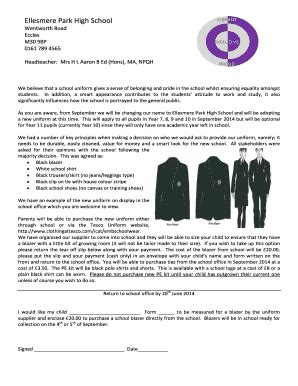 Fillable Online wentworthhighschool org Letter to Parents - New Uniform ...