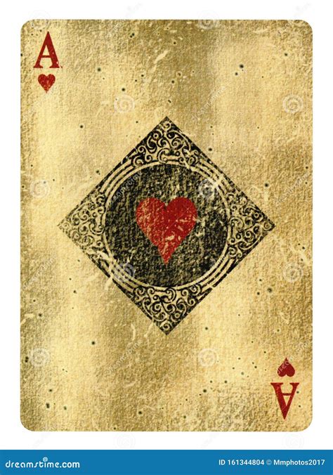 Ace of Hearts Vintage Playing Card Isolated on White Stock Photo ...